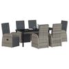 vidaXL Garden Dining Set with Cushion 7 pcs Grey Poly Rattan