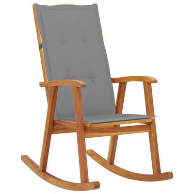 vidaXL Rocking Chair with Cushions Solid Acacia Wood