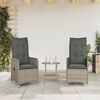vidaXL Reclining Garden Chair Set of 2 Grey, Dark Grey