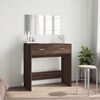 vidaXL Dressing Table Brown Oak Engineered Wood, Glass Medium