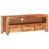vidaXL TV Cabinet Natural Wood Solid Acacia Wood Compact TV Cabinet