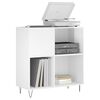 vidaXL Record Cabinet High gloss white Engineered wood, iron
