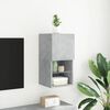 vidaXL TV Cabinet Concrete Gray Engineered wood, Glass Medium TV Cabinet