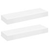 vidaXL Wall Mounted Shelf Set of 2 White MDF 31.5 in