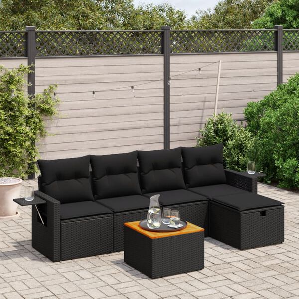 vidaXL Garden Sofa Set Black