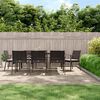 vidaXL Garden Dining Set Brown Poly Rattan Large Seats Many