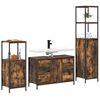 vidaXL Bathroom Furniture Set with Drawer 3 pcs Smoked Oak and Black