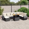 vidaXL 9 Piece Patio Sofa Set with Cushions Black Poly Rattan