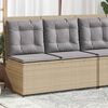vidaXL Reclining Patio Bench Beige PE rattan, powder-coated steel, polyester
