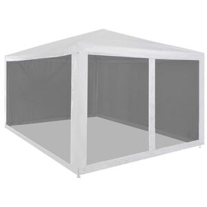 vidaXL Party Tent White and black Powder-coated steel frame Large