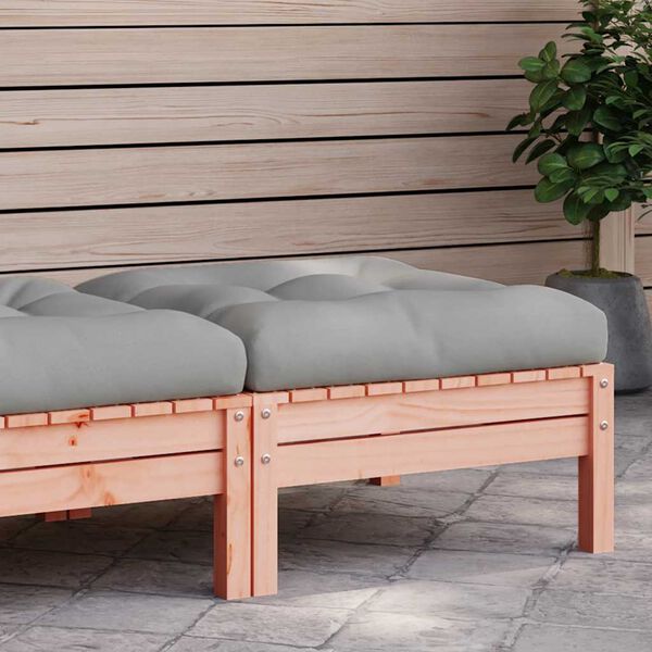 vidaXL Patio Footstool with Cushion Solid Wood Douglas