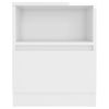 vidaXL Bed Cabinet High Gloss White 15.7x15.7x19.7" Engineered Wood