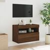 vidaXL TV Wall Cabinet Brown Oak Engineered wood 23.6 x 11.8 x 15.7 in