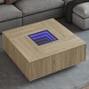 vidaXL Coffee Table Sonoma oak Engineered wood, glass 39.4x39.4 in