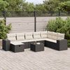 vidaXL Garden Sofa Set Black PE Rattan Large Removable Covers