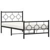 vidaXL Bed Frame Black Metal Bed Frame Rectangular Industrial