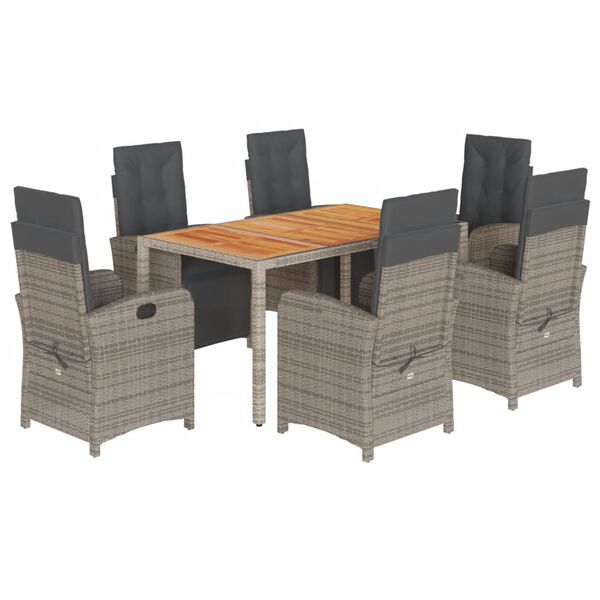 vidaXL Garden Dining Set Grey