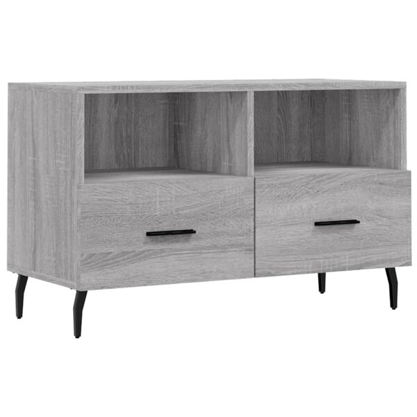 vidaXL TV Cabinet Grey sonoma Engineered wood, iron Medium TV Cabinet
