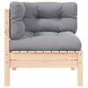 vidaXL Garden Corner Sofa Gray Solid Pine Wood Standard Modular