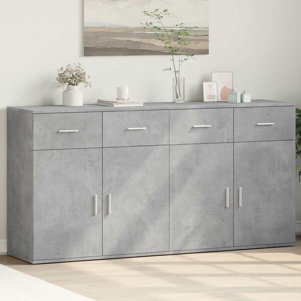vidaXL Sideboards 2 pcs Concrete Gray 31.1"x15"x31.5" Engineered Wood