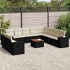 vidaXL Garden Sofa Set Black, Cream White