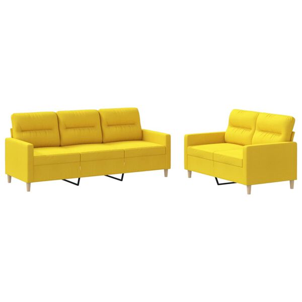 vidaXL Sofa Set Light Yellow