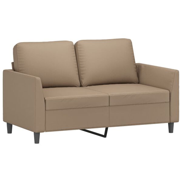 vidaXL 2-seater Sofa Cappuccino Faux leather, metal, textilene 2-seater