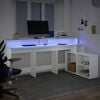 vidaXL Desk White Engineered wood Large Desk Rectangular Modern