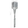vidaXL Ground Spikes 6 pcs Silver 3.5x3.5x22.0" Galvanised Steel