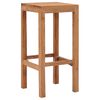 vidaXL Bar Stool Set of 2 Brown Solid teak wood Standard Durable