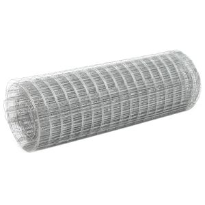 vidaXL Chicken Wire Fence Galvanised Steel 32.8x1.6' Silver