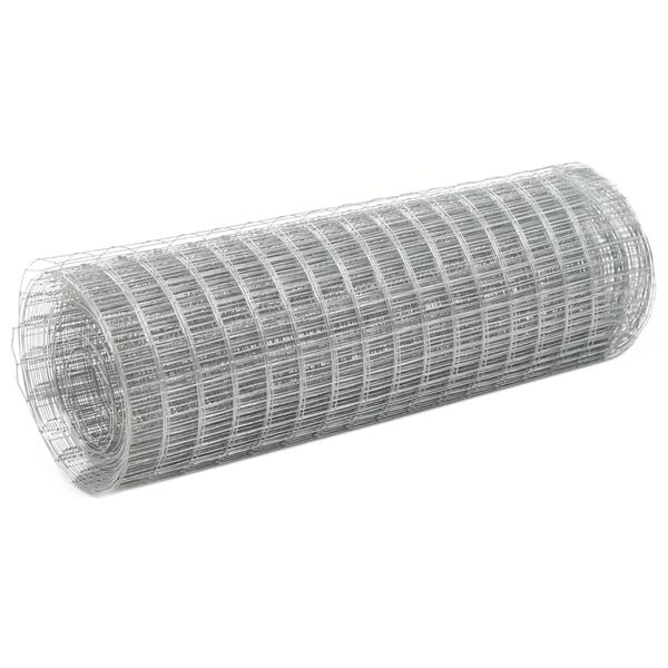 vidaXL Chicken Wire Fence Galvanised Steel 32.8x1.6' Silver