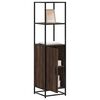 vidaXL Highboard Brown Oak Engineered Wood, Metal Tall Highboard