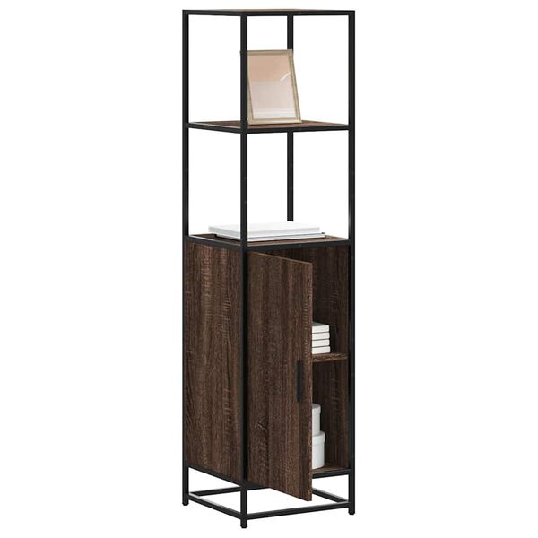 vidaXL Highboard Brown Oak Engineered Wood, Metal Tall Highboard