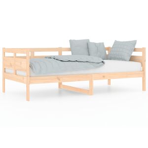 vidaXL Day Bed Natural Solid pine wood, Plywood Single