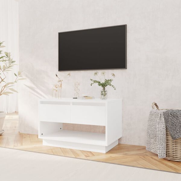 vidaXL TV Cabinet White Engineered Wood 27.6x16.1x17.3 in TV Cabinet
