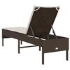 vidaXL Sun Lounger with Cushion Brown 55x200x44cm Poly Rattan