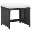 vidaXL 13 Piece Patio Dining Set with Cushions Poly Rattan Black