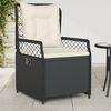 vidaXL Reclining Garden Chair Black PE Rattan, Powder-Coated Steel Medium