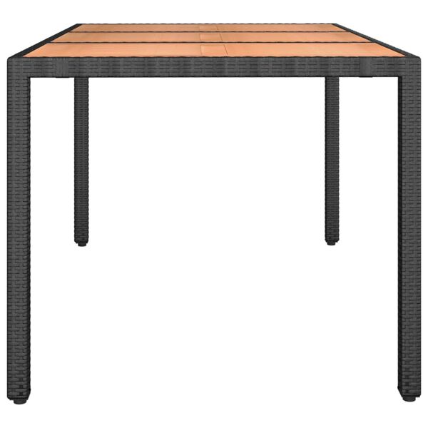 vidaXL Garden Table With Wooden Top Black