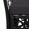 vidaXL Patio Dining Set Set of 4 Black Poly Rattan, Steel, Tempered Glass
