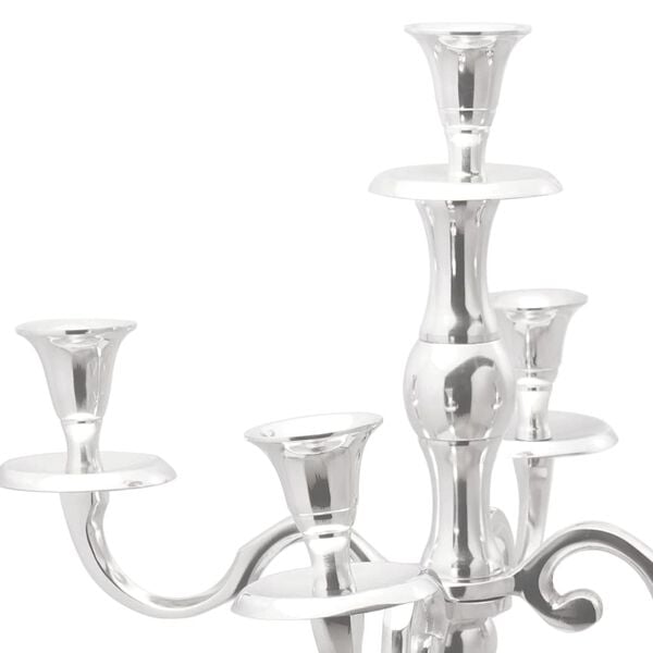 vidaXL Candle Holder Silver 12.60 x 12.60 x 31.30 in Aluminium