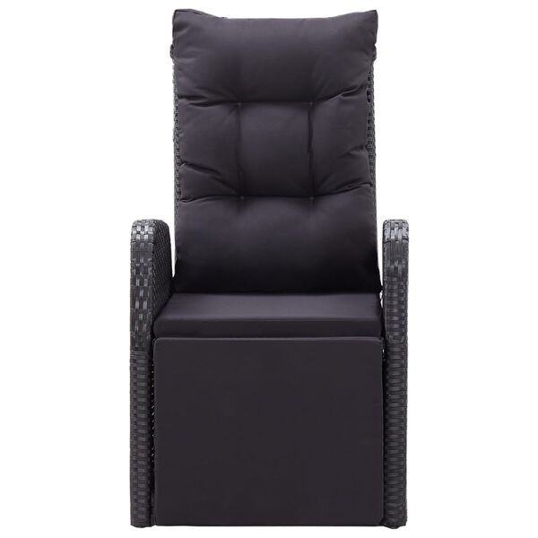 vidaXL Reclining Garden Chair Set of 2 Black