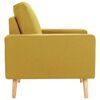 vidaXL Armchair Yellow 100% polyester fabric, solid pine wood, rubber wood
