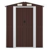 vidaXL Garden Shed Dark Brown Galvanized Steel Large Sliding Components