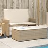 vidaXL Patio Bench with Cushions and Footstool Beige Poly Rattan