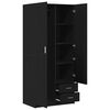 vidaXL Wardrobe Black Oak 31.50 x 20.47 x 70.87 in Engineered Wood
