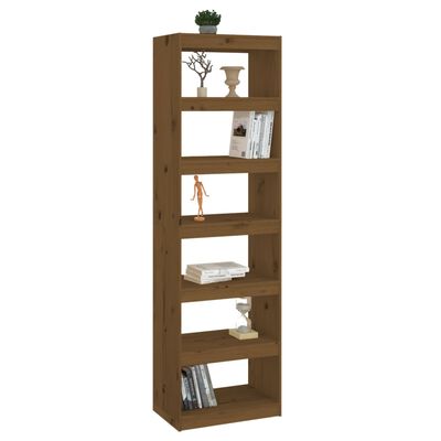 vidaXL Book Cabinet/Room Divider Honey Brown 23.6"x11.8"x78.5" Wood Pine