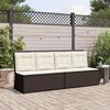 vidaXL Reclining Patio Bench Brown Poly Rattan Medium