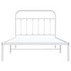 vidaXL Bed Frame White Steel Twin Bed Frame Rectangular Industrial